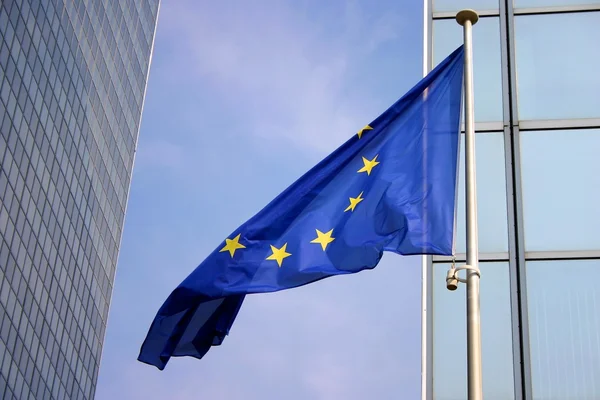 Brusel evropské vlajky — Φωτογραφία Αρχείου