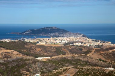 Panoramic view of la Ceuta in North Africa clipart