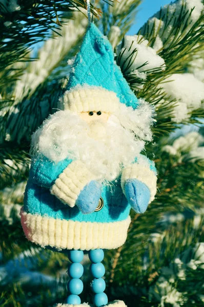 Santa claus v modrém, Vánoce — Stock fotografie