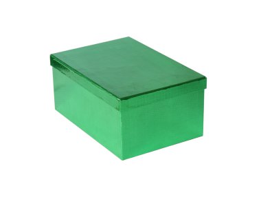 Green Box on Isolated white Background clipart