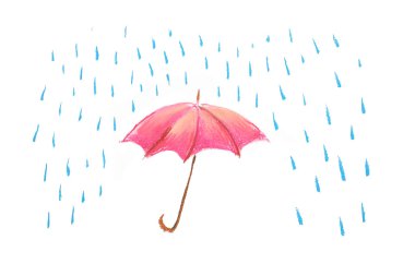 Red umbrella illustration clipart