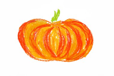 Pumpkin drawing isolated clipart