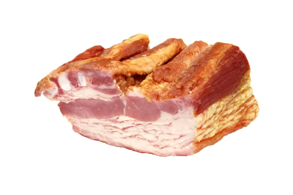 Smoked Bacon Chunk Ribbes Isolated — Stock Photo, Image