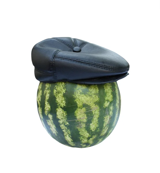 Melon d'eau dans le chapeau isolé sur blanc — Photo