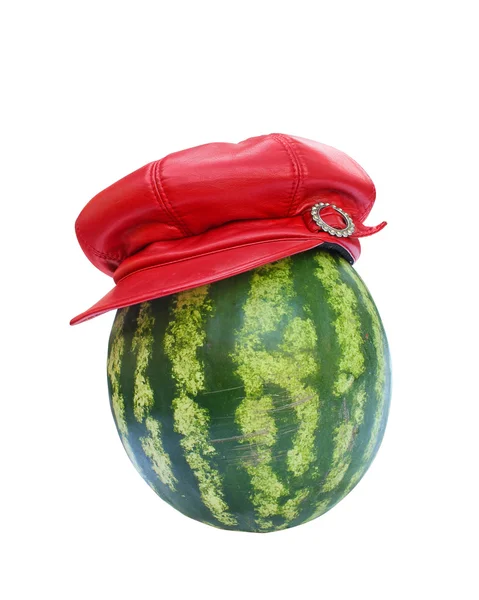 Wassermelone Hut Isoliert Auf Weiß — Stockfoto