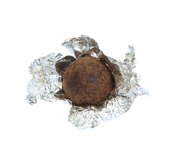 Emballage de papier de truffe au chocolat — Photo