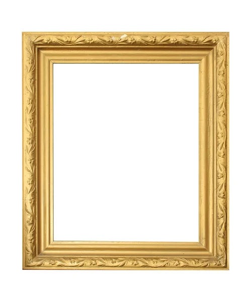 Gouden Antieke Frame Geïsoleerd Witte Achtergrond — Stockfoto