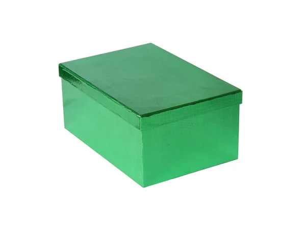 Caja Verde Sobre Fondo Blanco Aislado — Foto de Stock