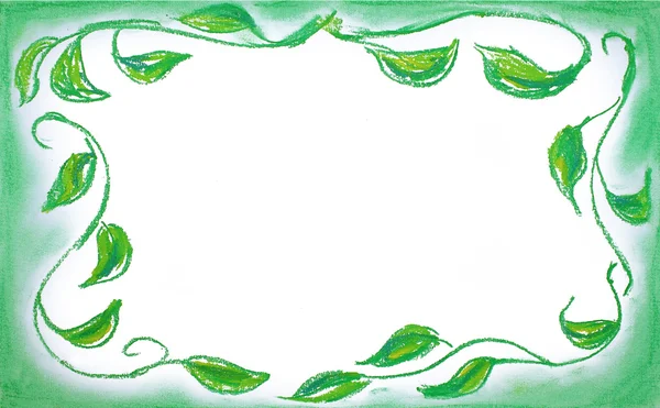 Planta Verde Quadro Ilustração Isolada — Fotografia de Stock