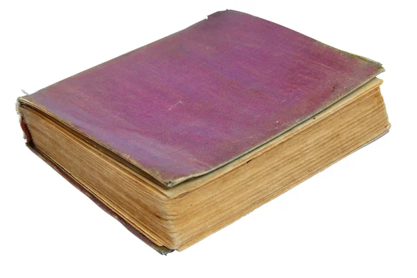 Livro Antigo Com Capa Vermelha Isolada Fundo Branco — Fotografia de Stock