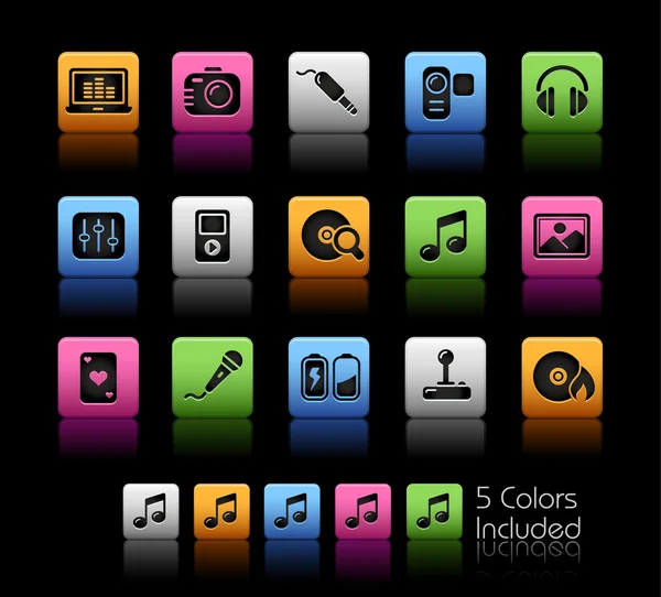 Medios de comunicación y entretenimiento / / Serie Colorbox — Vector de stock