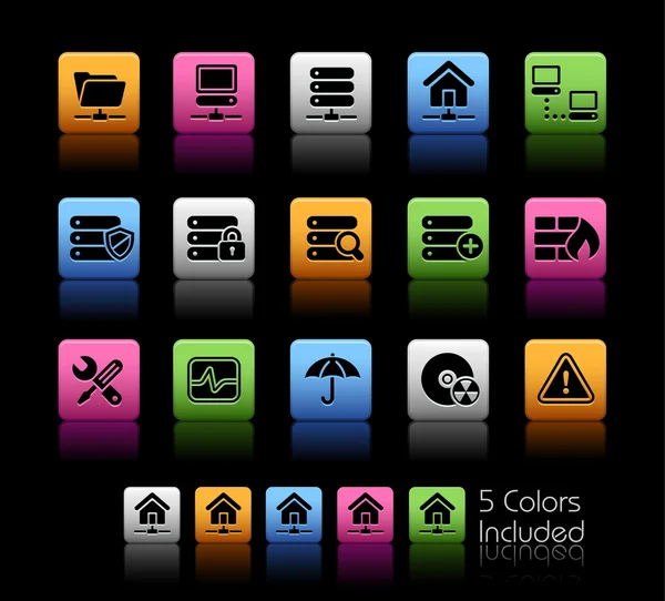 Réseau, serveur et hébergement / / Colorbox Series — Image vectorielle