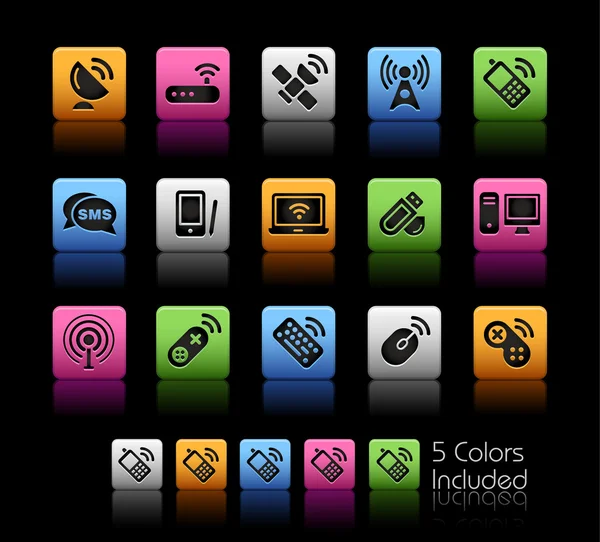 Wireless & Communications / / Colorbox Series — Vetor de Stock