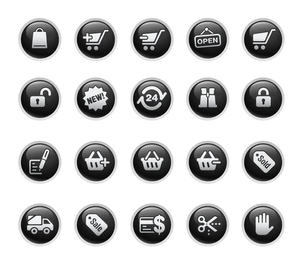 Iconos de compras / / Black Label Series — Vector de stock