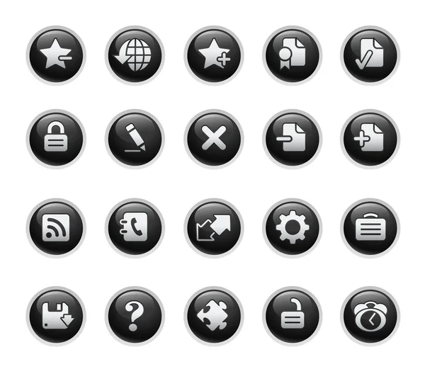 Web 2.0 Iconos / / Black Label Series — Archivo Imágenes Vectoriales