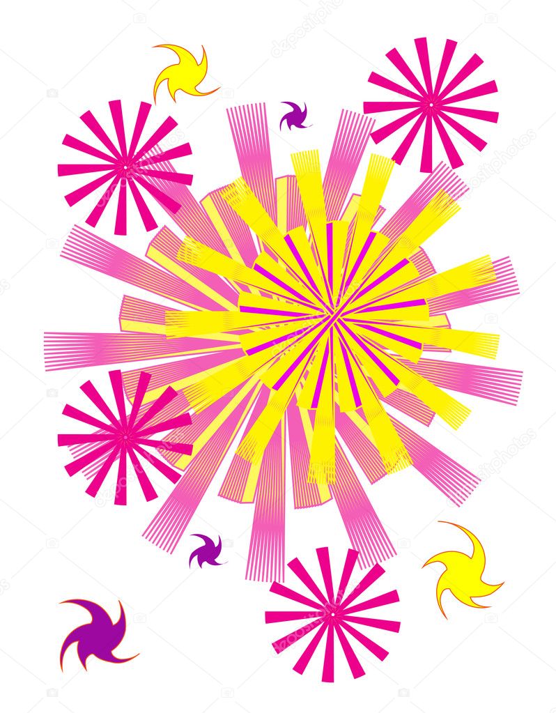 Vector colorful fireworks