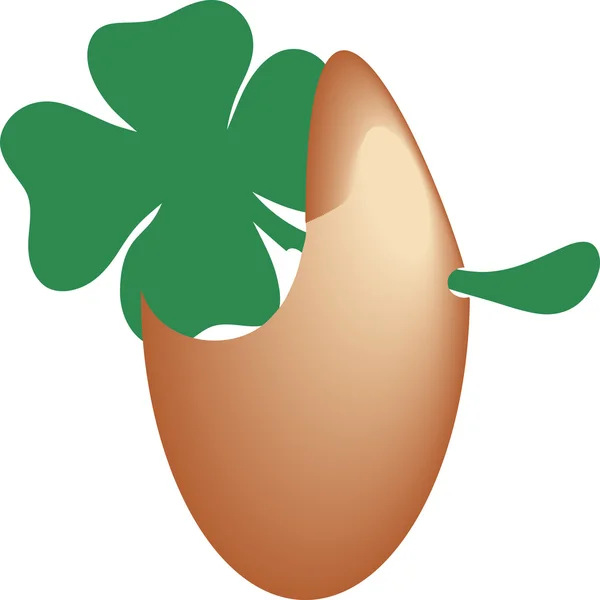 Huevo de Pascua con símbolo irlandés — Vector de stock