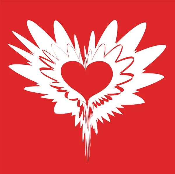 Fantastická variace s červeným srdcem na Valentýna — Stockový vektor