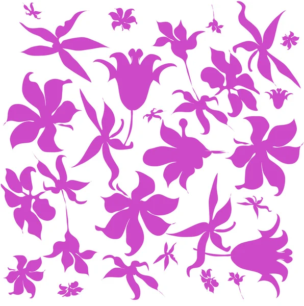 紫色の花飾りの背景 — ストックベクタ