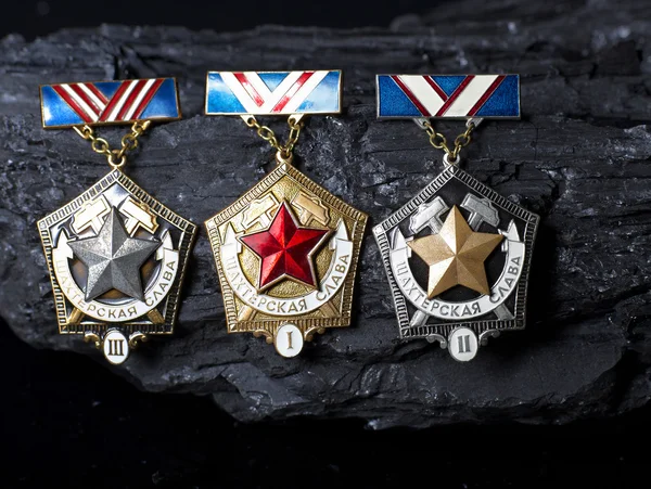 Çalışmalarında Yüksek Göstergeleri Için Teslim Madenci Zafer Madalyası — Stok fotoğraf