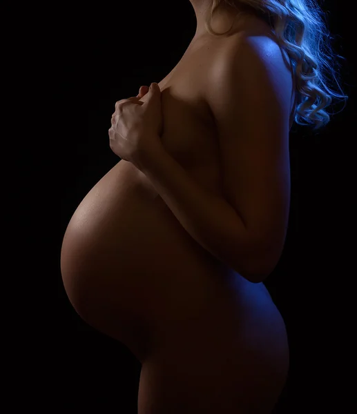 Foto Estudio Desnuda Mujer Embarazada — Foto de Stock