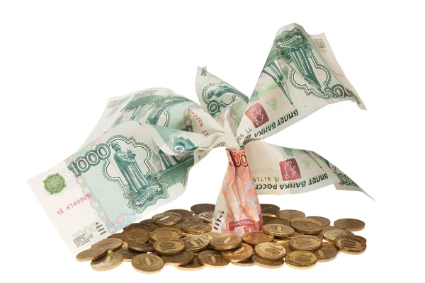 Árbol Monetario Que Crece Las Monedas Rublos Rusos — Foto de Stock