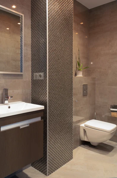 Moderne Badkamer Met Een Mozaïek Kolom — Stockfoto