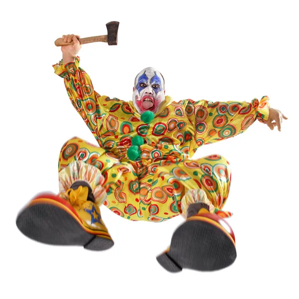 Atak złego klauna — Zdjęcie stockowe