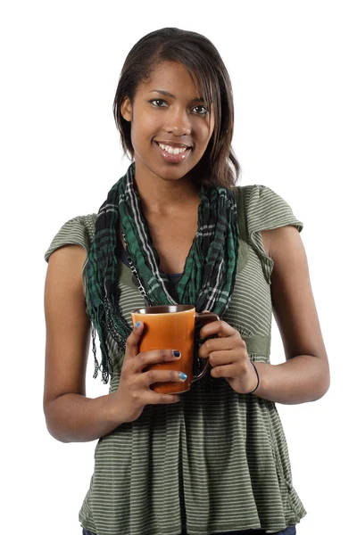 Beautiful female holding coffee — Stock Photo, Image