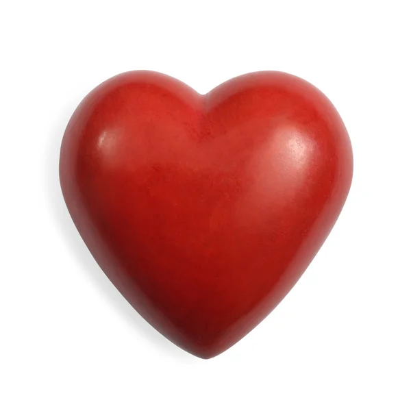Coração de pedra vermelha isolado — Fotografia de Stock