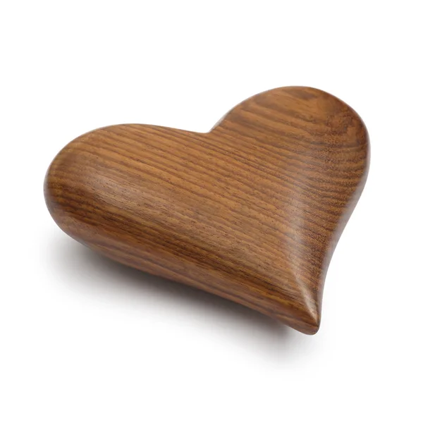 Corazón de madera sobre blanco — Foto de Stock