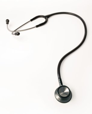 An isolated stethoscope in the shape of a question mark. Clipping path included. clipart