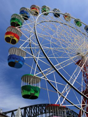 Colourful ferris wheel in Australia. Slight movement visible. clipart