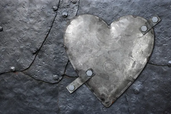 Galvanized metal heart — Stock Photo, Image