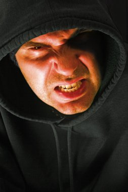 Hooded anger clipart