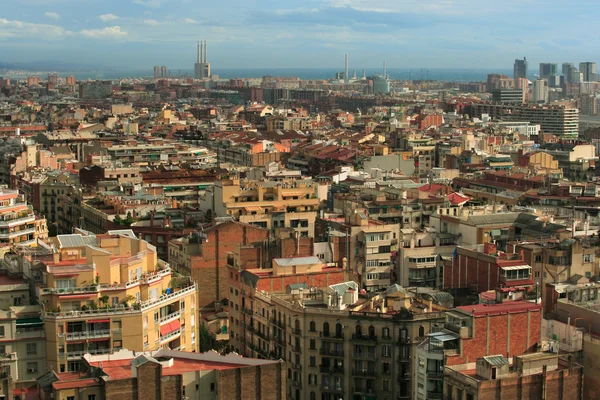 在西班牙 俯瞰美丽城市巴塞罗那正午 — 图库照片