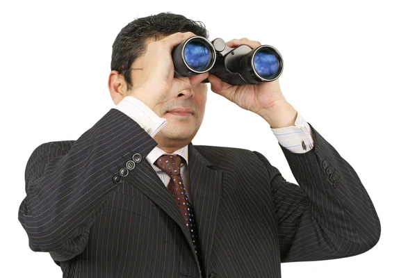 Empresario buscando con prismáticos — Foto de Stock