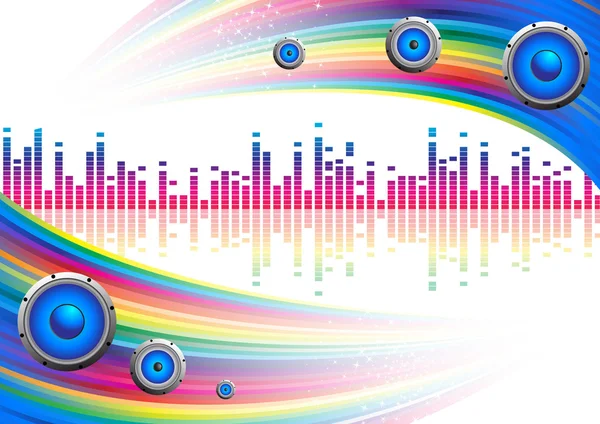 音乐矢量背景与彩虹 剪贴画 — 图库矢量图片