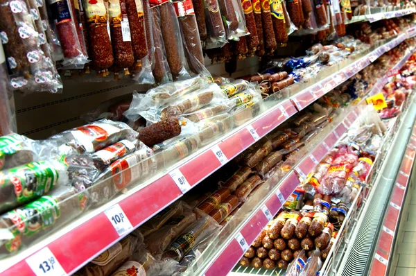 Grocery store shelf — Stock Photo, Image