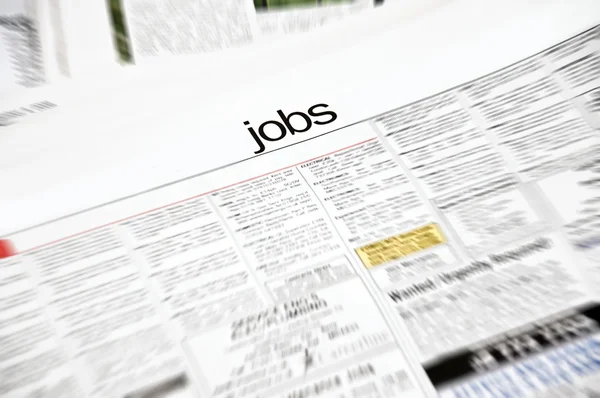 Pagina del giornale Jobs — Foto Stock