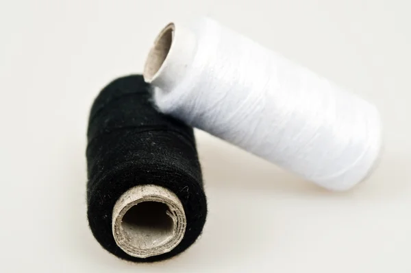 Black White Thread Isolated — Stock Photo, Image