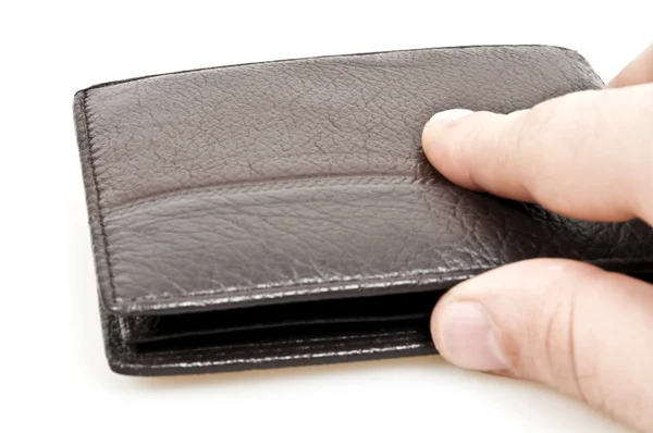 Manlig Hand Läder Plånbok — Stockfoto