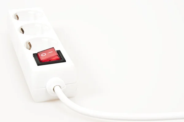 stock image Isolated power outlet with red button