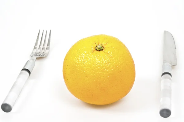 Tabel Regeling Voor Het Serveren Van Oranje Vruchten — Stockfoto