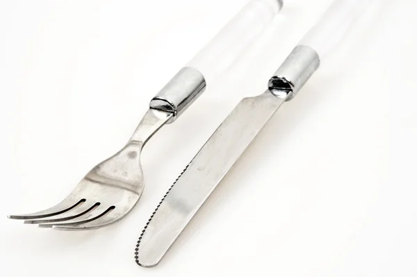 Tenedor Cuchillo Aislados Sobre Fondo Blanco —  Fotos de Stock