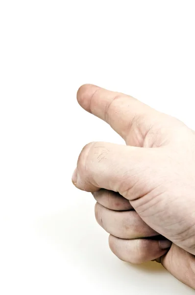 Απομονωμένες Αρσενικό Χέρι Δάχτυλο Δείχνει — Φωτογραφία Αρχείου