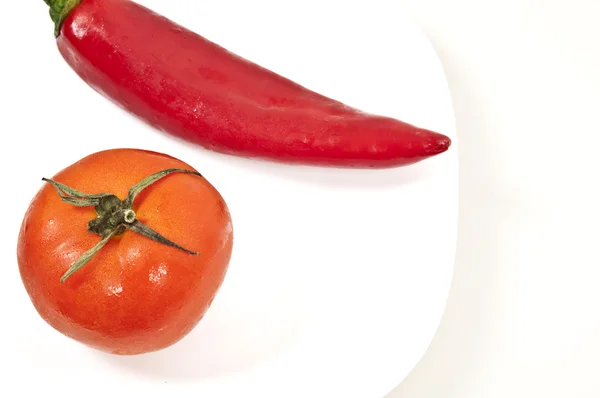 Rode peper en tomaat — Stockfoto