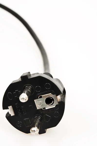 Black Cable Jack Isolated White Background — Stock Photo, Image