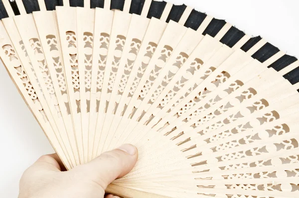 stock image Isolated wooden fan on white background