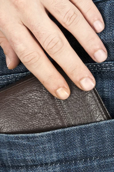 Portafoglio Jeans Tasca Posteriore — Foto Stock